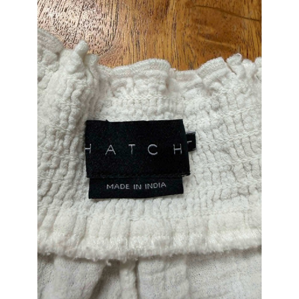 HATCH Size 1 White Gauze Cotton Smocked Waist Maternity Short Shorts Summer - Picture 7 of 9